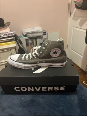 Converse High Top Sneaker in Gray and White
